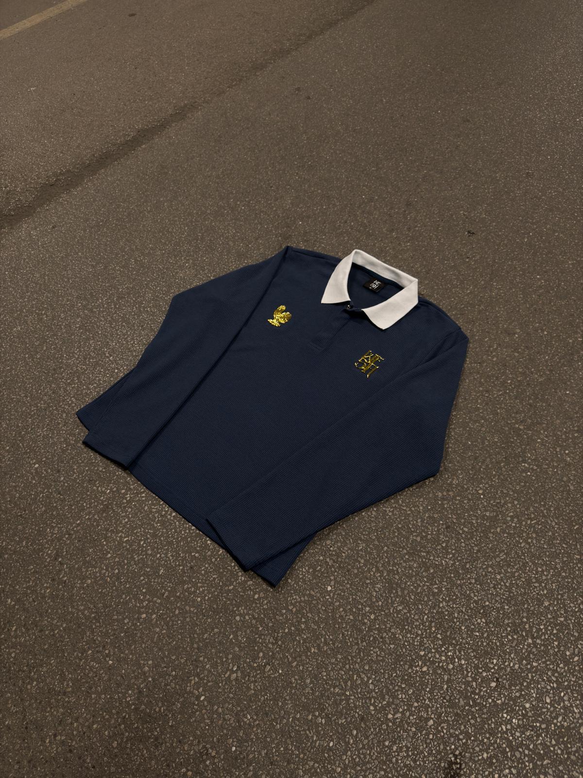 FRANCE WAFFLE POLO - NAVY EDITION
