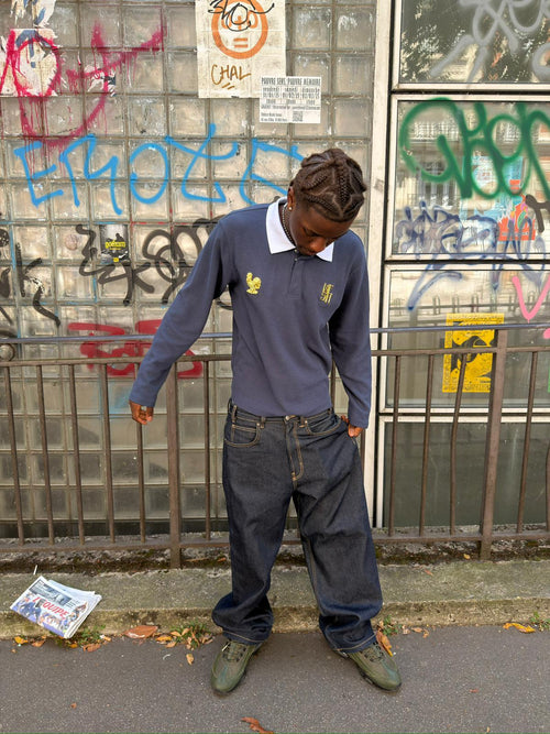 FRANCE WAFFLE POLO - NAVY EDITION